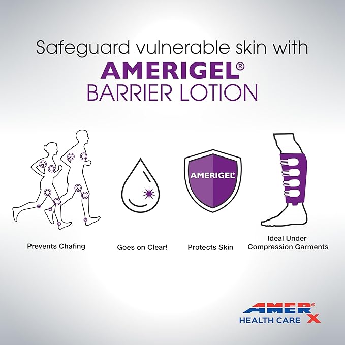 AMERIGEL Barrier Lotion (16 oz. Bottle with Pump) - Skin Protectant to Protect Chafed, Cracked, and Chapped Skin