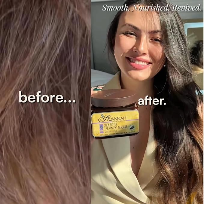 Savannah Hair Mask/Hair Masque with Keratin & Shea Butter – Deep Conditioning, Hydrating Anti-Frizz Treatment for Dry, Curly, or Chemically Treated Hair – 500ml (16.9 oz)