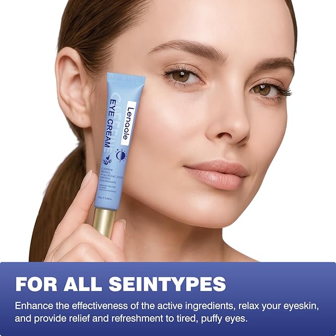 Caffeine Eye Cream, Under Eye Cream for Dark Circles and Puffiness, 5 in 1 with Retinol Niacinamide Hyaluronic Acid& Peptides - Eye Cream Anti Aging for Reduce Wrinkles, Puffiness and Bags Under Eyes