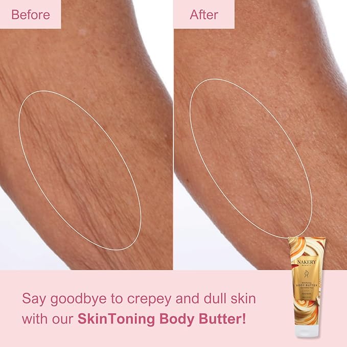 Nakery Skin Toning Body Butter for Women - Firming Body Lotion for Women - Peptide Infused Body Lotion for Crepey & Sagging Skin - Firming Lotion for Neck, Arms & Legs - Dulce Vanilla