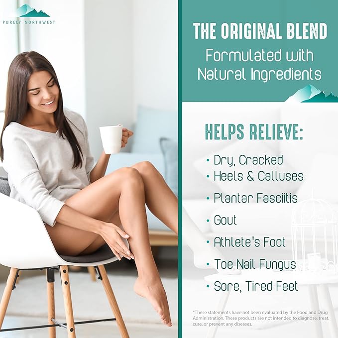 3 Pounds-Tea Tree, Peppermint, Foot Soak | MSM with Epsom Salt Soothes Burning & Itching from Athletes Foot & Foot Odors-Softens Dry Calloused Heels Made by Purely Northwest