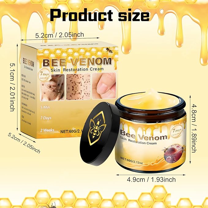 2 PCS Bee Venom Skin Restoration Cream,Bee Venom Skin Treatment Cream,Firms and Rejuvenates, Quickly Smoothing Out Wrinkles and Fine Lines
