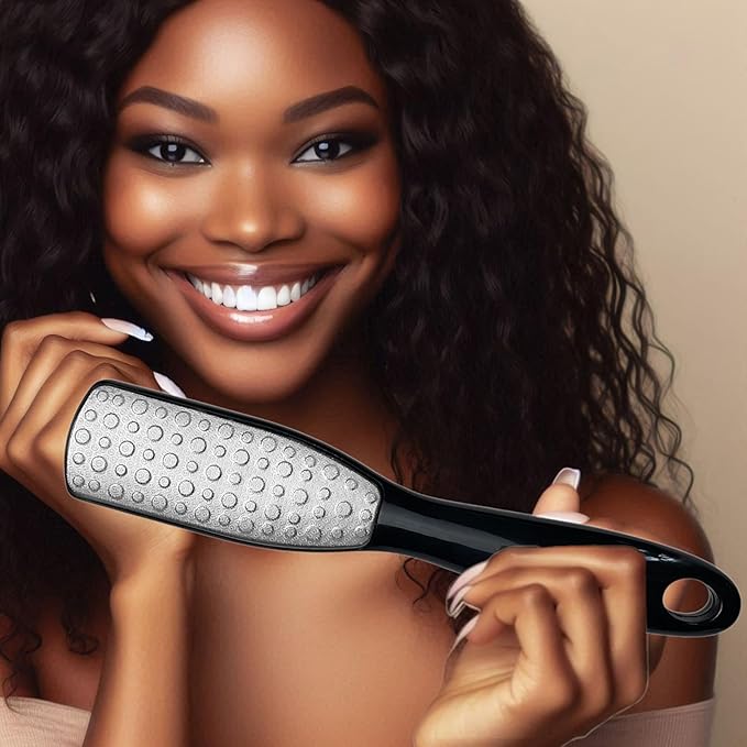 Professional Foot File & Callus Remover 2-in-1 Set –9.6" Foot Rasp with 6.7" Nail File Included–Elite Sapphire Black–Dual-Sided, Durable & Hygienic Pedicure Tool for Smooth, Soft Feet–Wet & Dry Use