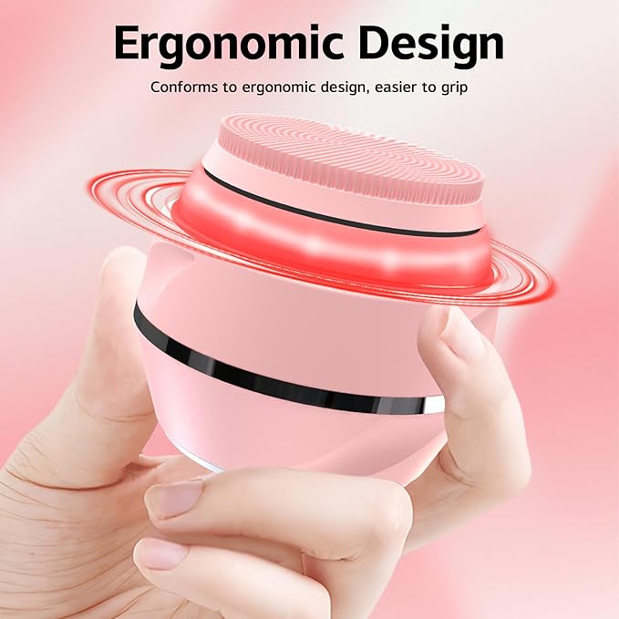 Face Cleansing Brush, Waterproof Silicone Facial Cleansing Brush, for Women and Men, 6 Modes, 3 Light Effect, Rechargeable Electric Exfoliator Deep-Clean Scrubber for Women and Men