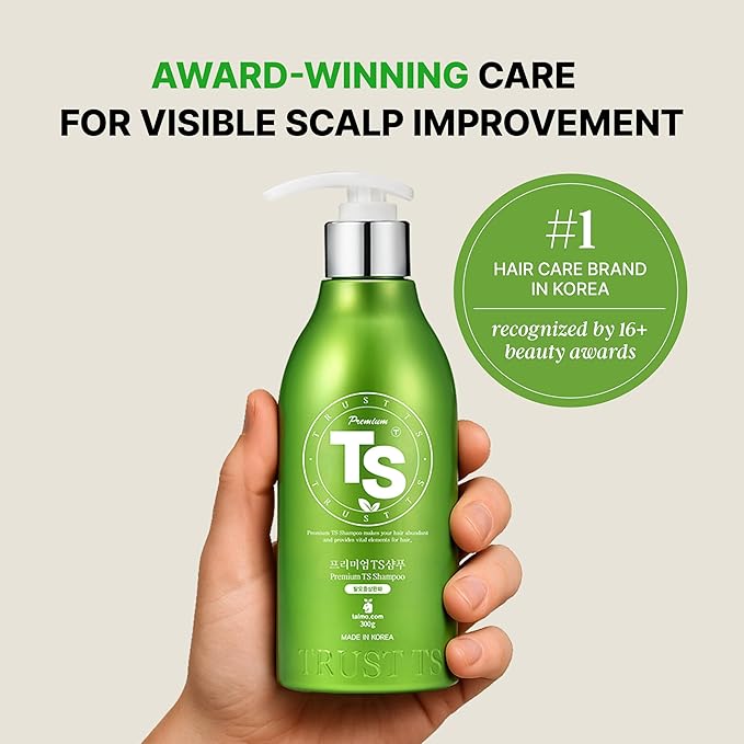 Premium TS Shampoo 10.14 fl oz / 300g for hair loss prevention, Anti-Thinning Biotin Shampoo, Korean shampoo, Natural Daily Routine
