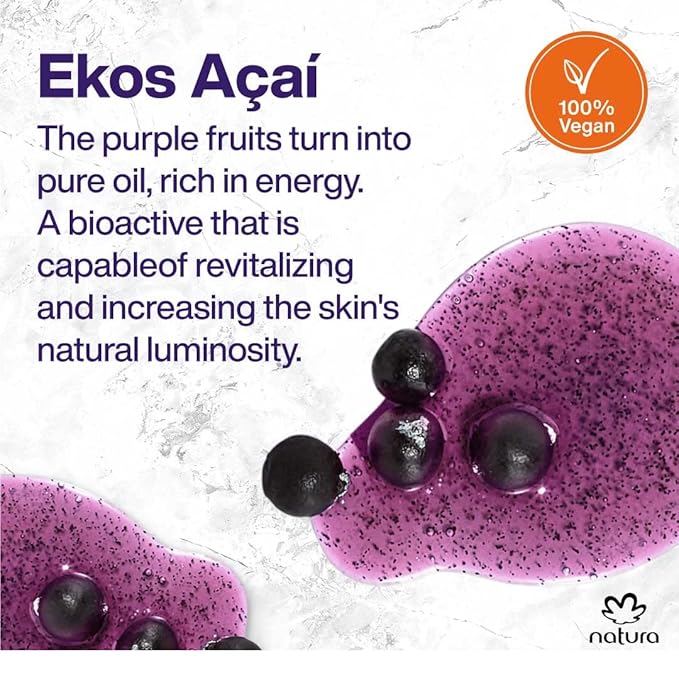 Natura - Açaí Body Lotion – Vegan Skincare with Açai Oil – Hydrating & Nourishing Moisturizer for Dry Skin – Brazilian Beauty Secret for Smooth, Glowing Skin – 13.5 fl oz (400 ml)