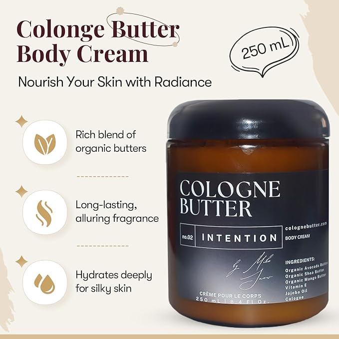 8.4 Fl. oz Perfume Butter – Hydrating & Lasting Scented Body Butter (8.4 Fl. oz, INTENTION)