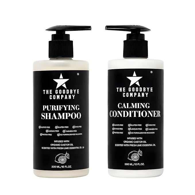 Castor Oil Shampoo and Conditioner Set - Made in USA, 10 oz Bottles