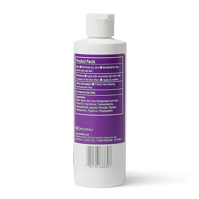 Medline Soothe & Cool Moisturizing Body Lotion, 8-oz Flip-Top Bottle, Scented, 1 Count (Pack of 2)