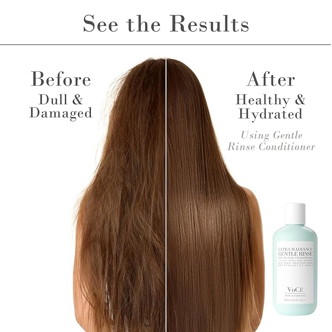 VoCÊ Haircare Gentle Rinse Vegan & Cruelty-Free Conditioner| Clean Haircare, Color Safe, Paraben & Sulfate Free, Ultra Radiance with Coconut Water, Olive Fruit Oil & Squalane (8.5 oz | 250 ml)