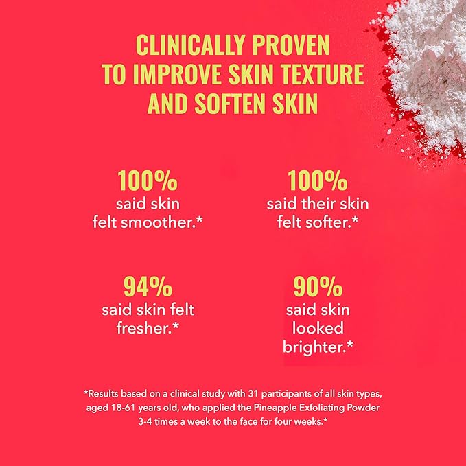 Good Molecules Pineapple Exfoliating Powder - Exfoliating Face Scrub with Natural Enzymes, Gentle Alcohol-Free Facial Cleanser, Skin Care for Face