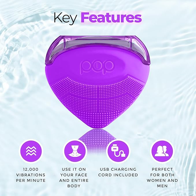 Pop Sonic Strawberry 3 in 1 Skin Exfoliating Cleanser Clean Massage Exfoliate (Purple)