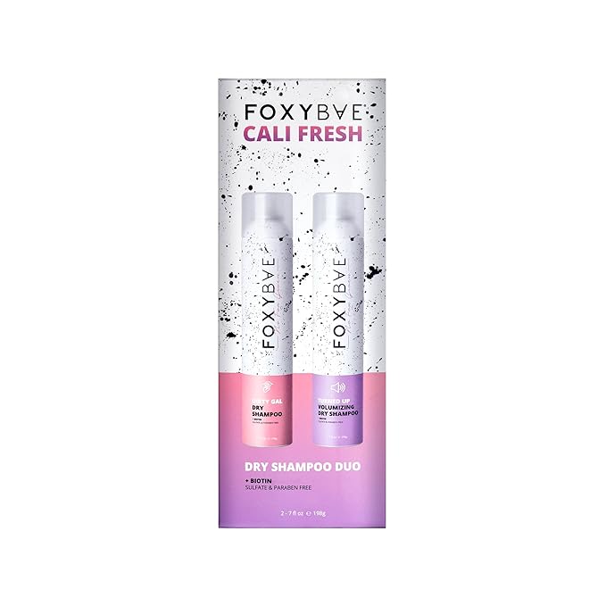 FoxyBae Dry Shampoo Duo Kit - with Biotin - Dirty Gal and Turned Up - Refreshes, Volumizing, Absorbs Oil - for All Hair Types - 2 x 7 Fl Oz