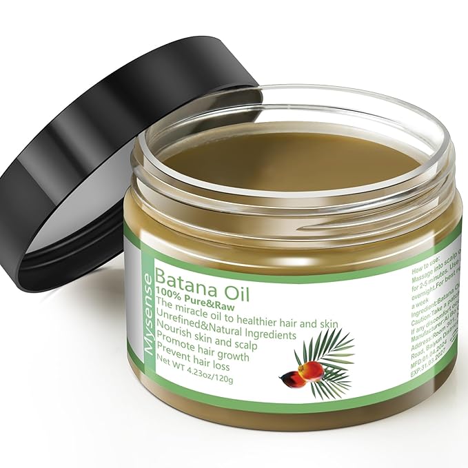 Mysense Raw Batana Oil, 100% Pure Unrefined and Organic Growth Oil from Honduras, Scalp Care for Women & Men, Prevent Hair Loss, Promote Hair Thickness