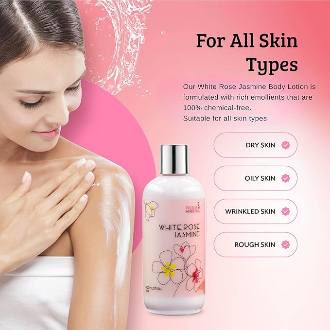 Home Spa Gift Fragrance Body Lotion Luxury Firming Scented 10oz Deep Moisturizing Fragrance Body Lotion for Women (White Rose Jasmine)