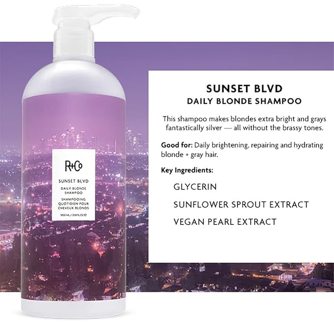 R+Co Sunset Blvd Daily Blonde Shampoo + Conditioner Duo 33.8 Fl Oz (Set of 2)