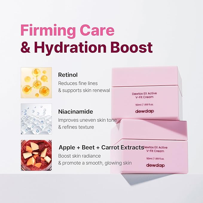 Dewtox Glow Skin Cream, Firming & Hydrating Face Moisturizer with Retinol & Niacinamide, Fine Line Care, Korean Skincare (1.69 Fl Oz / 50ml)