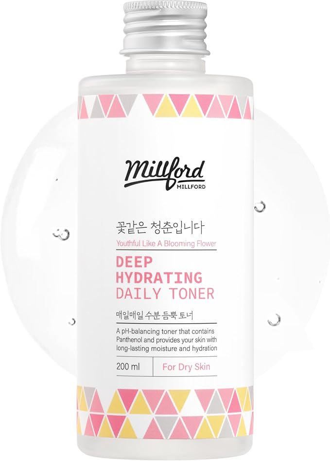 Deep Hydrating Daily Toner 6.76 Oz, 200ml, Moisturizing Toner, Alcohol Free, Fragrance Free, pH Balance, Panthenol, Betaine, Vitamin B5, Korean Skincare