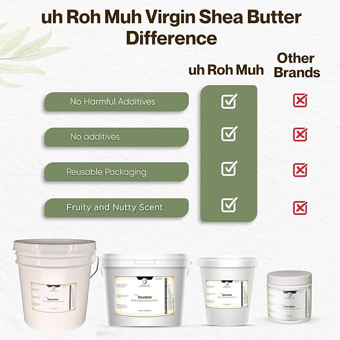 Virgin Shea Butter Raw Unrefined 1.75 lb – 100% Pure & Natural, Cold Pressed from Ghana, Creamy Texture with Natural Nut Aroma, for Skin, Hair Care, DIY Skincare & Beauty Recipes (Net Wt 0.8 kg/32 oz)