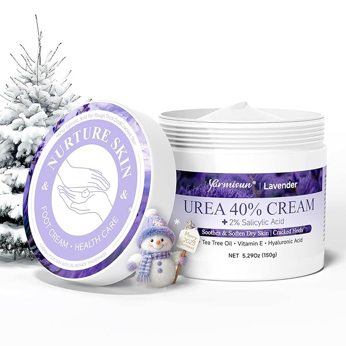 Urea Cream 40 Percent Foot Cream Maximum Strength with Hyaluronic for Dry Skin Cracked Heels Callus Remover