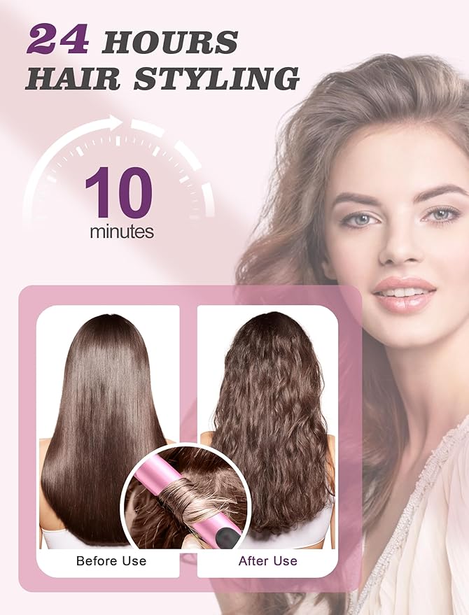 Mini Curling Iron for Travel,110~240V Dual Voltage with European Plug Adapter,Small Curling Iron for Short Hair,Tiny Curling Irons for Women,Anti-Scald Cover,Auto-Off,5 Temp Digital Settings,1 Inch