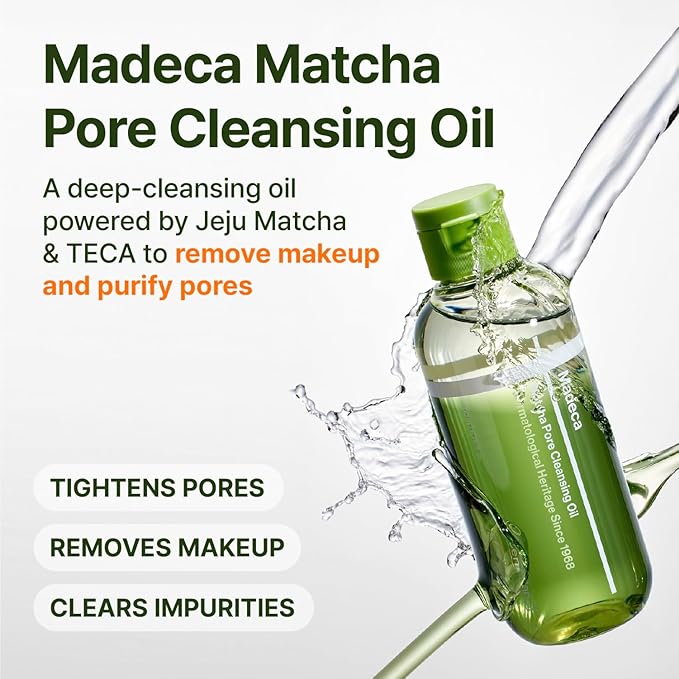CENTELLIAN 24 Madeca Matcha Double Cleanse Set – Cleansing Oil 150ml + Toning Peeling Gel 5.07 fl oz, Low-Irritation Pore Care, Sebum & Blackhead Control, Korean Skincare Bundle