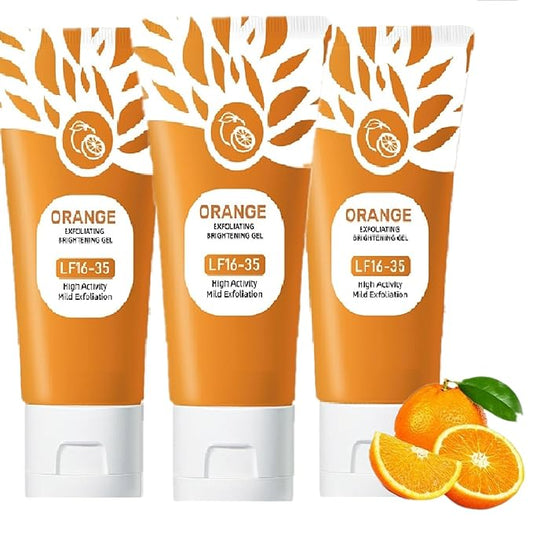 3Pcs Orange Exfoliating Gel for Face and Body, Exfoliating Cleansing Gel Scrub,Orange Enzymes Exfoliatings Gels,Pore Peeling Scrub, Deep Cleansing Moisturizing Facial Exfoliator, Remove Blackheads