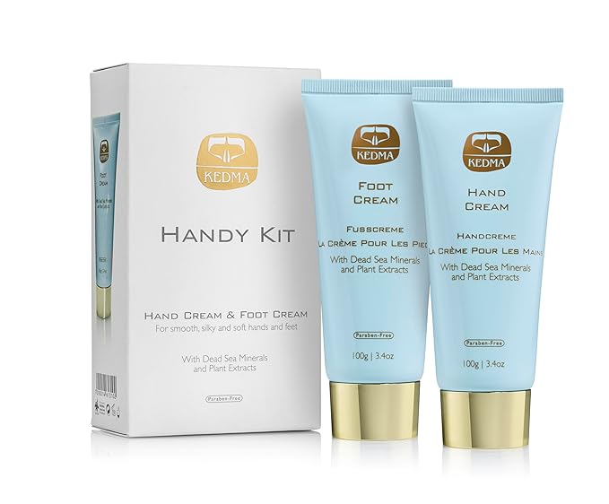 KEDMA Hand & Foot Cream Set – Daily Moisturizing Creams with Dead Sea Minerals, Aloe Vera & Olive Oil – Nourishing Skincare for Dry, Cracked Hands and Feet | 3.4 Oz each / 100g