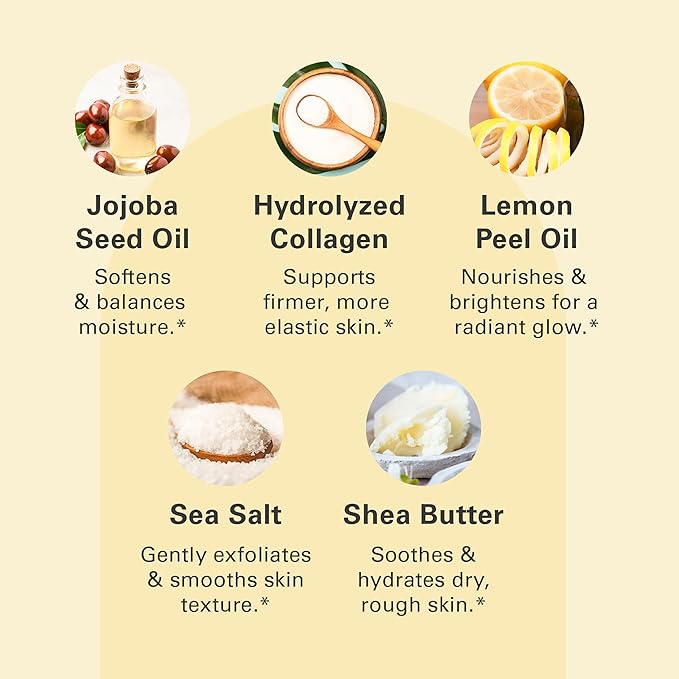 Anti-Cellulite Body Scrub for Skin Tightening, Firming, Moisturizing & Smoothing, Exfoliating Formula for Legs & Glutes with Stem Cells, Collagen, Coconut & Jojoba Oil, 16 OZ, by M3 Naturals