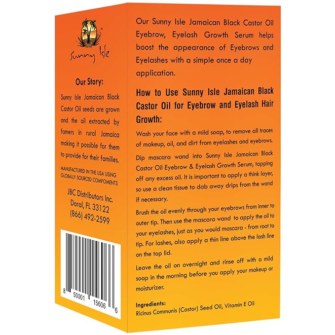 Sunny Isle Jamaican Black Castor Oil Eyelash & Eyebrow Growth Serum 2oz