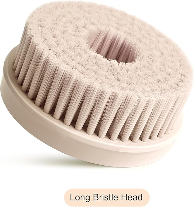 Electric Body Brush Bath Brush Head - Long Bristle Head, Chrysanth Pink, Only Suitable for Oh,XIYU. XY1 Electric Bath Brush