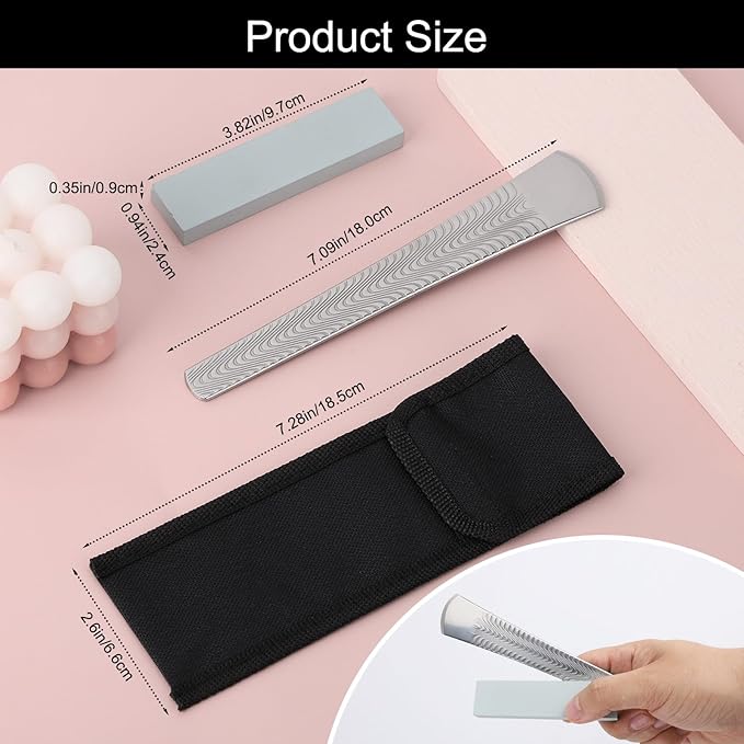 Segbeauty Stainless Steel Pedicure Tool Wide Blade Knife, Calloused Feet Remover Tool with Sharpening Stone, Corn Cuticle Callus Shaver for Feet, Foot Care at Home Pedicure Kit with Black Storage Bag