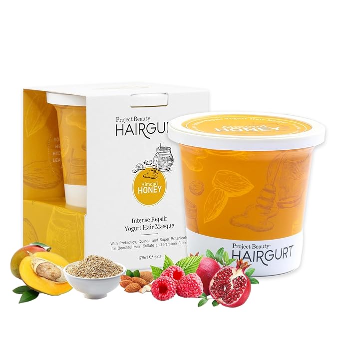 Almond Honey Intense Repair Yogurt Hair Mask – Deep Conditioner for Dry, Damaged and Frizzy Hair – Sulfate-Free, Natural Hydrating Treatment – Moisturizing Masque for Breakage – 6 oz