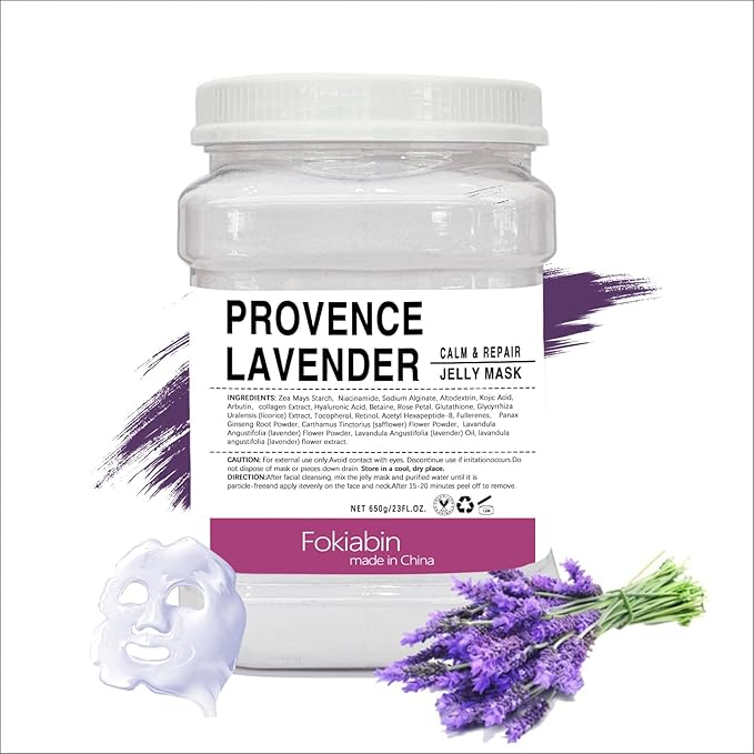 Jelly Mask for Facials, Hydrating & Moisturizing Peel-Off Rubber Gel Face Mask, Skin Care for Deep Hydration & Glow, 23 Fl Oz Jar Professional Spa Use for All Skin Types with Lavender essence