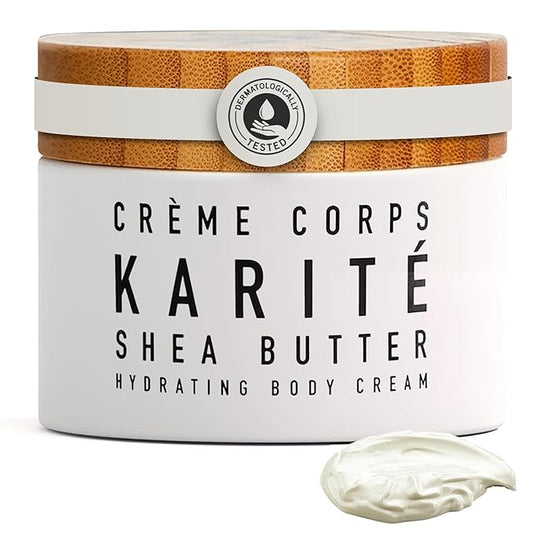 Karité Crème Corps Shea Butter Body Cream | Hydrating Moisturizer for Dry & Sensitive Skin | Dermatologist-Formulated and Approved | Cruelty-free & Hypoallergenic for all Skin Types