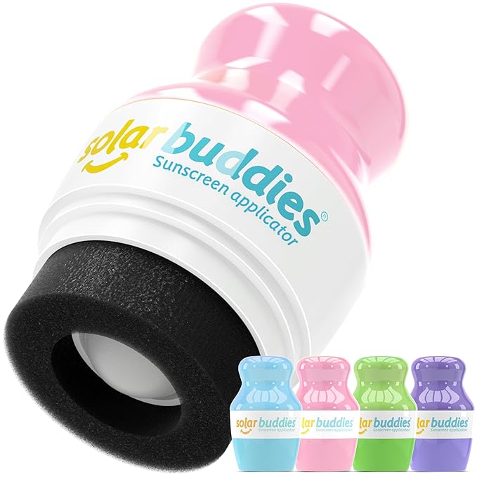 Solar Buddies Sunscreen Applicator - Red, Black, Nude & Purple - BPA-Free Refillable Roll on Sponge Sunscreen, Suncream & Lotion Applicator For Kids, Adults & Families - Holds 3.4fl oz, Travel Size