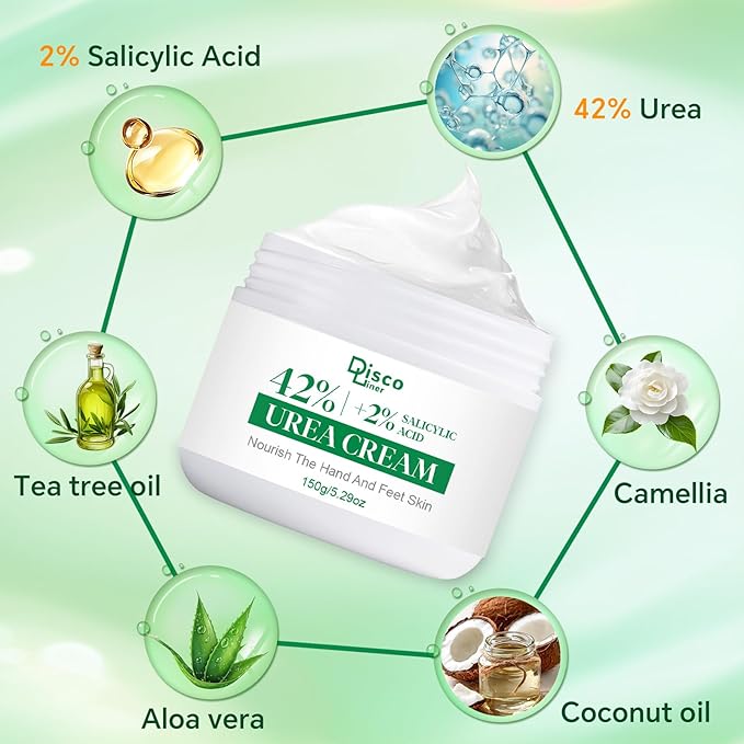 Professional 42% Urea Cream for Feet, Intense Moisturizer for Extremely Dry, Cracked Heels & Rough Skin, Callus Remover, Foot Softener Treatment, Safe Cracked Heel Repair (1)