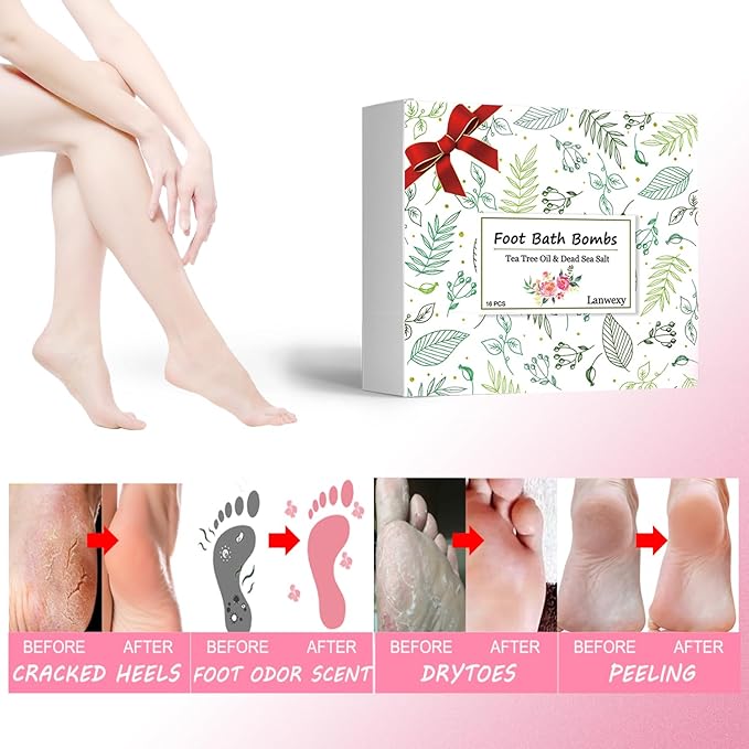 Foot Soaking Tub,Collapsible Bucket,Foot Spa,Foot Bath 16 Pack Foot Soak with Bath Salt and Tea Tree Oil.Foot Bath Soak Tub,Foot Balls for Foot Callus, Dry Cracked, Stubborn Foot Odor Scent.