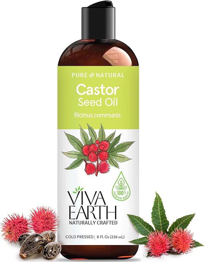 Castor Oil – 100% Pure and Natural Cold-Pressed Premium Castor Carrier Oil for Hair Conditioning, Skin Hydration, Scalp Care, Body Massage, and DIY Beauty Blends – 8 fl oz