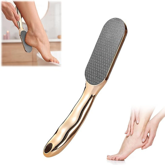 Veinsgrain Foot File, Veins Grain Foot File, Professional Foot Care Tools, Nano Glass Foot File with Non-Slip Ergonomic Handle Feet Massage Tool (Gold)
