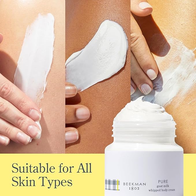 Beekman 1802 Whipped Body Cream – Moisturizes & Softens Skin with Goat Milk, Mango Seed Butter & Vitamin E – 8 oz – Fragrance Free