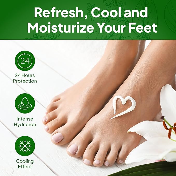 Foot Care Callus Remover Set 3 Pcs - Pumice Stone - Feet File Scrubber - Foot Cream Lotion for Dry Cracked Feet and Heels, Panthenol, Tea Tree Oil, Menthol 1.7 Oz