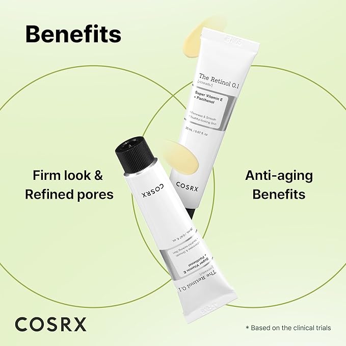 COSRX Retinol 0.1% Cream, 0.67 Oz, Anti-aging Eye & Neck Cream with Retinoid Treatment to Firm Skin, Reduce Wrinkles, Fine Lines, Signs of Aging, Gentle Daily Korean Skin Care