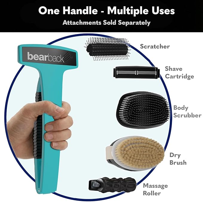 bearback Lotion Applicator for Back & Body – Long-Reach Roller for Even Lotion, Sunscreen, Self-Tanner & Medication Application – Foldable, Reusable, No-Help Design – American Small Business (Teal)