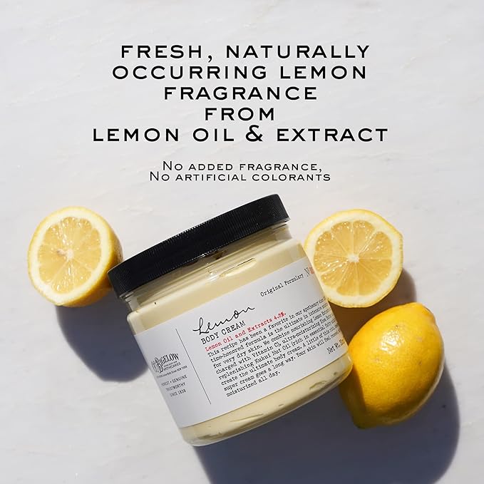 C.O. Bigelow Lemon Body Cream 8oz, Lotion for Dry Skin with Shea Butter & Lemon Extract, Moisturizing Body Lotion and Hand Treatment