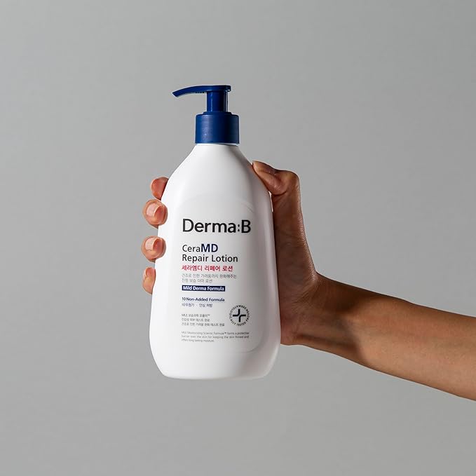 Derma B CeraMD Repair Lotion, Unscented Ceramide Panthenol Body Moisturizer, Fragrance Free, 13.52 Fl. Oz., 400ml