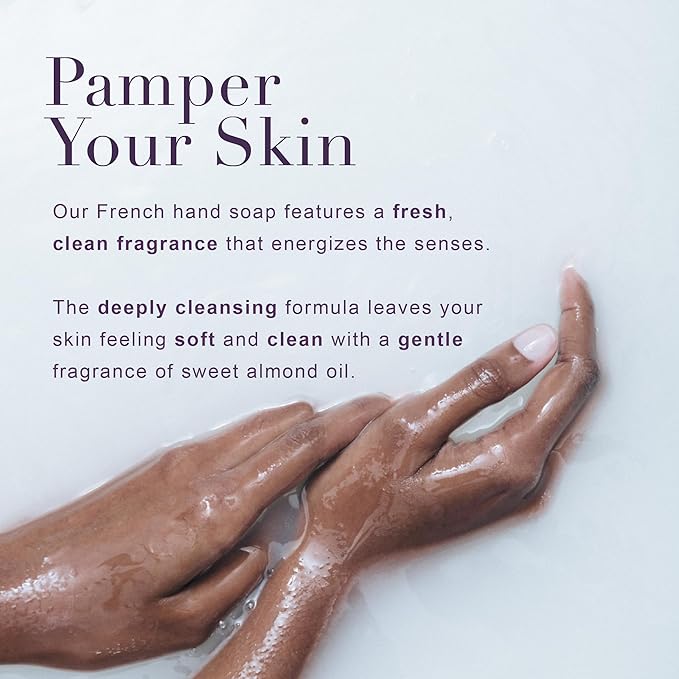 A LA MAISON French Liquid Hand Soap, Plumeria - Natural Hand Wash Made with Essential Oils - Biodegradable, Plant-Based, Vegan, Cruelty-Free, Alcohol & Paraben Free (16.9 oz, 3 Pack)