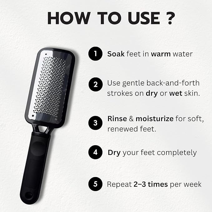 Jaws Podiatry Large Foot File and Callus Remover - Professional Pedicure Rasp for Hard, Dry, Cracked Skin - Wet or Dry Use - Ergonomic Design