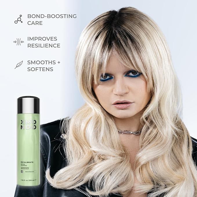 XMONDO Hair Recalibrate Bond Repair Shampoo | Vegan Formula with Bond Builder, Maracuja Oil, and Hyaluronic Acid to Restore, Strengthen, and Revitalize Dry Damaged Hair, 8 Fl Oz 1-Pack