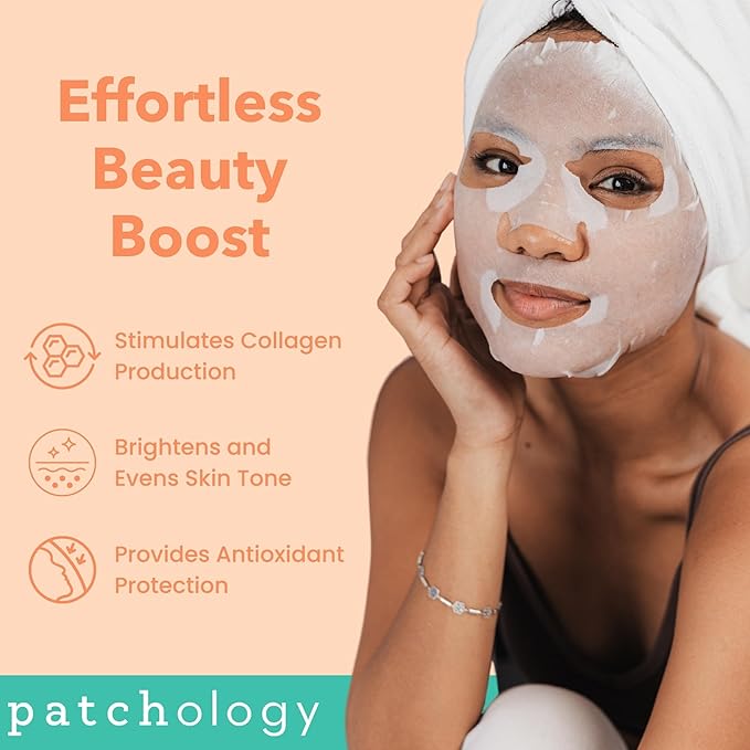 Patchology Exfoliate Mate Face Mask - Exfoliating Facial Sheet Masks w/Papaya & Lactic Acid Serum, Removes Dead Skins & Unclogs Pores for Smooth & Brighter Skin - Ultimate Skincare Solution (4 Count)